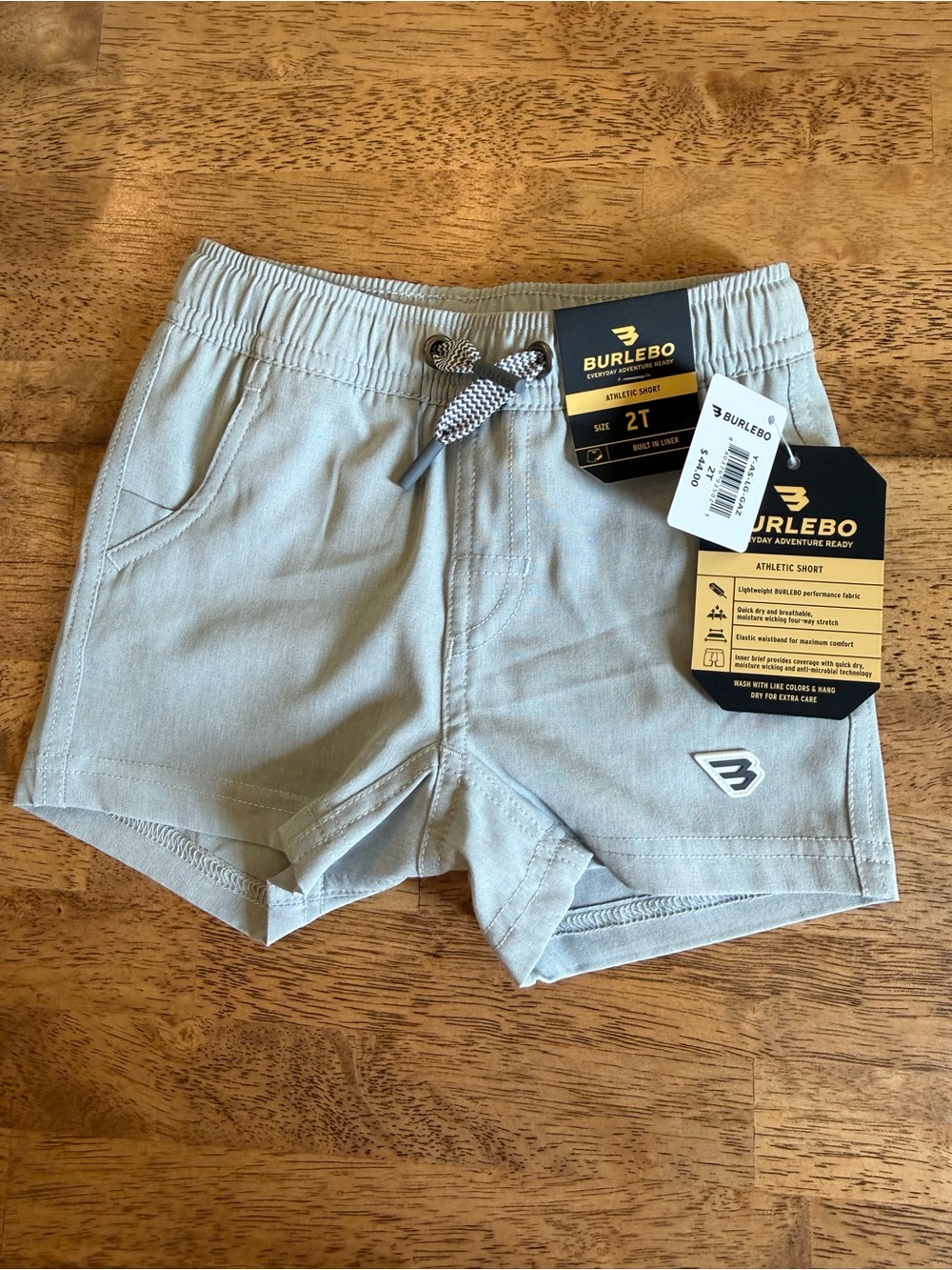 Burlebo Boys' Light Gray Athletic Shorts